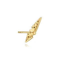 Clearance Gabriel & Co. Bujukan Punk - 14K Yellow Gold Bujukan Clover and Triangle Pyramid Ear Climber Earrings
