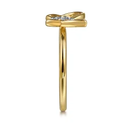Sale Gabriel & Co. Butterfly - Butterfly Ring 14K Yellow Gold Diamond 0.03ct