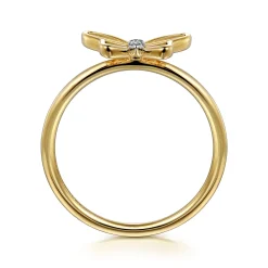 Sale Gabriel & Co. Butterfly - Butterfly Ring 14K Yellow Gold Diamond 0.03ct