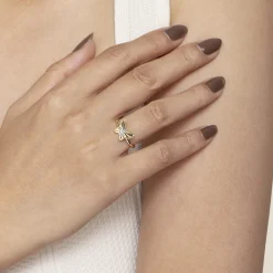Sale Gabriel & Co. Butterfly - Butterfly Ring 14K Yellow Gold Diamond 0.03ct