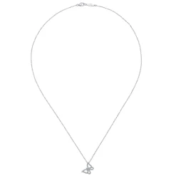 Outlet Gabriel & Co. Butterfly - 18 inch 14K White Gold Diamond Butterfly Pendant Necklace