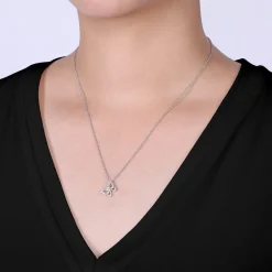 Outlet Gabriel & Co. Butterfly - 18 inch 14K White Gold Diamond Butterfly Pendant Necklace