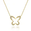 Online Gabriel & Co. Butterfly - 18 inch 14K Yellow Gold Open Diamond Butterfly Pendant Necklace