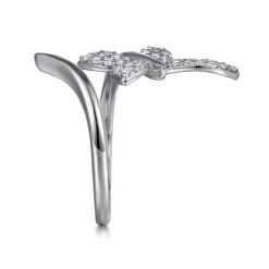 Discount Gabriel & Co. Butterfly - 14K White Gold Diamond Butterfly Bypass Ring