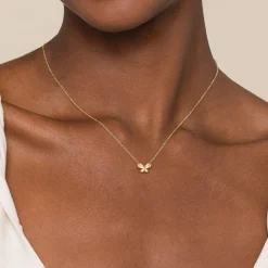 Online Gabriel & Co. Butterfly - 14K Yellow Gold Butterfly Pendant Necklace