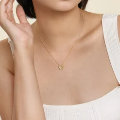 Outlet Gabriel & Co. Butterfly - 14K Yellow Gold Diamond Butterfly Necklace