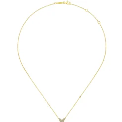 Online Gabriel & Co. Butterfly - 14K Yellow Gold Diamond Butterfly Pendant Necklace