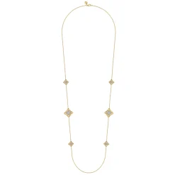 Online Gabriel & Co. Byzantine Flower - 32 Inch 18K Yellow Gold Bujukan and Diamond Floral Station Necklace