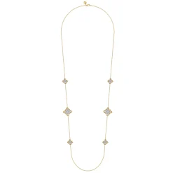 Gabriel & Co. Byzantine Flower - 18K White Yellow Gold Diamond Floral Station Necklace