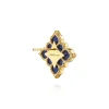 Sale Gabriel & Co. Byzantine Flower - 18K White Yellow Gold Diamond and Lapis Floral Stud Earrings