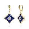 Hot Gabriel & Co. Byzantine Flower - 18K White Yellow Gold Diamond and Lapis Floral Drop Earrings