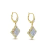 Online Gabriel & Co. Byzantine Flower - 18K White-Yellow Gold Floral Diamond Drop Earrings