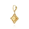 Clearance Gabriel & Co. Byzantine Flower - 18K Yellow Gold Bujukan and Diamond Floral Leverback Drop Earrings