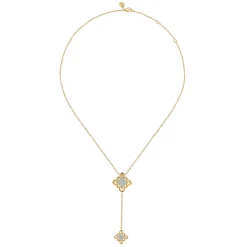 Online Gabriel & Co. Byzantine Flower - 18K Yellow Gold Bujukan and Diamond Floral Y Necklace