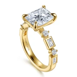 Outlet Gabriel & Co. Cabana - 14K Yellow Gold Radiant Cut Diamond Engagement Ring