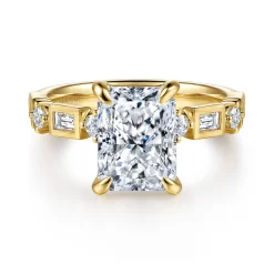Outlet Gabriel & Co. Cabana - 14K Yellow Gold Radiant Cut Diamond Engagement Ring