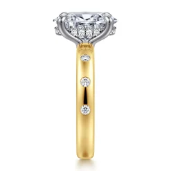 Online Gabriel & Co. Cabata - 14K White-Yellow Gold Oval Diamond Engagement Ring