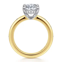 Online Gabriel & Co. Cabata - 14K White-Yellow Gold Oval Diamond Engagement Ring