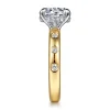 Discount Gabriel & Co. Cabata - 14K White-Yellow Gold Round Diamond Engagement Ring