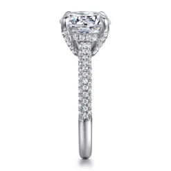 Outlet Gabriel & Co. Cadie - 14K White Gold Round Pave Diamond Engagement Ring