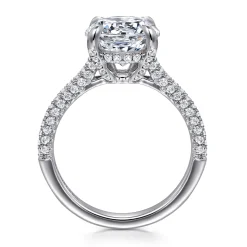 Outlet Gabriel & Co. Cadie - 14K White Gold Round Pave Diamond Engagement Ring