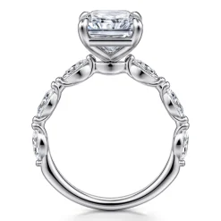 Outlet Gabriel & Co. Caitte - 14K White Gold Radiant Cut Double Prong Diamond Engagement Ring