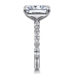 Outlet Gabriel & Co. Caitte - 14K White Gold Radiant Cut Double Prong Diamond Engagement Ring