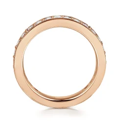 Discount Gabriel & Co. Calabria - 14K Rose Gold Channel Prong Set Diamond Eternity Band - 1 ct