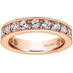Sale Gabriel & Co. Calabria - 14k Rose Gold Channel Prong Set Eternity Band - 2 ct