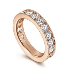 Sale Gabriel & Co. Calabria - 14k Rose Gold Channel Prong Set Eternity Band - 2 ct