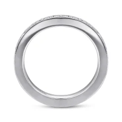 Gabriel & Co. Calabria - 14K White Gold Channel Prong Diamond Anniversary Band with Milgrain - 0.5 ct