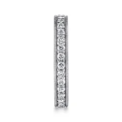 New Gabriel & Co. Calabria - 14K White Gold Channel Prong Set Diamond Eternity Band - 0.75 ct