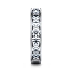 Sale Gabriel & Co. Calabria - 14K White Gold Diamond Prong Channel Diamond Anniversary Band with Milgrain - 1.5 ct