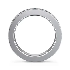 Sale Gabriel & Co. Calabria - 14K White Gold Diamond Prong Channel Diamond Anniversary Band with Milgrain - 1.5 ct