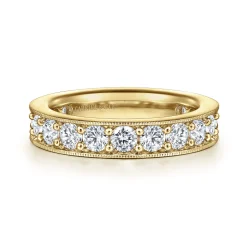 Sale Gabriel & Co. Calabria - 14k Yellow Gold Channel Prong Set Eternity Band - 2 ct