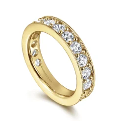 Sale Gabriel & Co. Calabria - 14k Yellow Gold Channel Prong Set Eternity Band - 2 ct