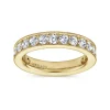 Sale Gabriel & Co. Calabria - 14K Yellow Gold Channel Prong Set Diamond Eternity Band - 1.5 ct