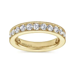 Sale Gabriel & Co. Calabria - 14K Yellow Gold Channel Prong Set Diamond Eternity Band - 1.5 ct