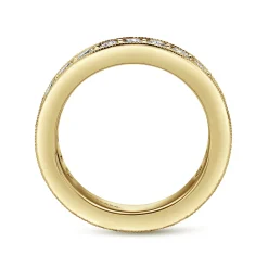 Sale Gabriel & Co. Calabria - 14K Yellow Gold Channel Prong Set Diamond Eternity Band - 1.5 ct