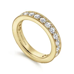 Sale Gabriel & Co. Calabria - 14K Yellow Gold Channel Prong Set Diamond Eternity Band - 1.5 ct