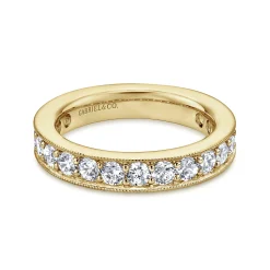 Sale Gabriel & Co. Calabria - 14K Yellow Gold Channel Prong Set Diamond Eternity Band - 1.5 ct