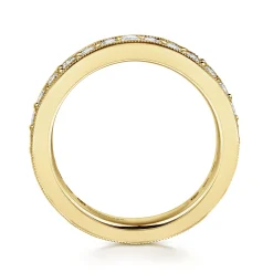 Best Gabriel & Co. Calabria - 14K Yellow Gold Channel Prong Set Diamond Eternity Band - 1 ct