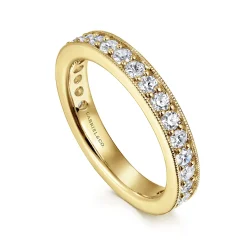 Best Gabriel & Co. Calabria - 14K Yellow Gold Channel Prong Set Diamond Eternity Band - 1 ct