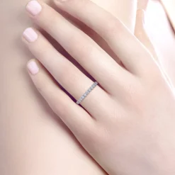 Discount Gabriel & Co. Calaise - 14K White Gold Diamond Wedding Band - 0.2 ct