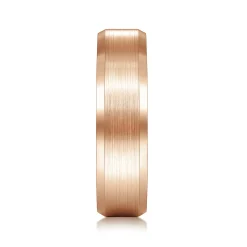 Sale Gabriel & Co. Caleb - 14K Rose Gold 6mm - Satin Finish Men's Wedding Band with Beveled Edge