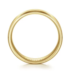 Hot Gabriel & Co. Caleb - 14K Yellow Gold 6mm - Satin Finish Men's Wedding Band with Beveled Edge
