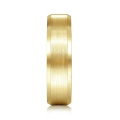 Hot Gabriel & Co. Caleb - 14K Yellow Gold 6mm - Satin Finish Men's Wedding Band with Beveled Edge