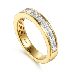 Sale Gabriel & Co. Caline - 14K Yellow Gold Channel Setting Princess Cut Diamond Anniversary Band - 1.2 ct