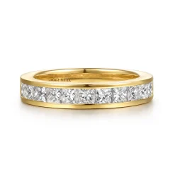 Sale Gabriel & Co. Caline - 14K Yellow Gold Channel Setting Princess Cut Diamond Anniversary Band - 1.2 ct