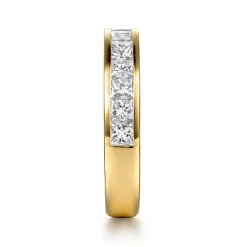 Sale Gabriel & Co. Caline - 14K Yellow Gold Channel Setting Princess Cut Diamond Anniversary Band - 1.2 ct